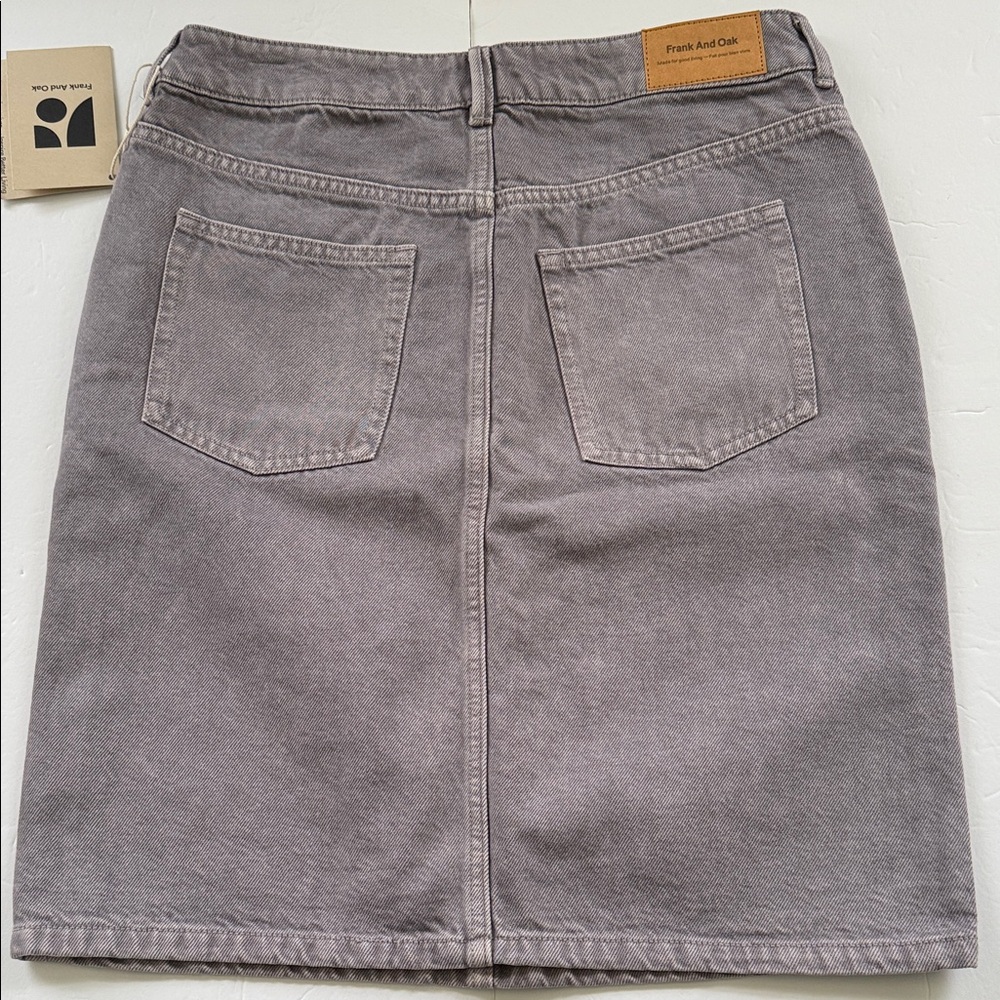 Frank & Oak A-Line Denim Skirt in Faded Mauve - Women's - Picture 3 of 5